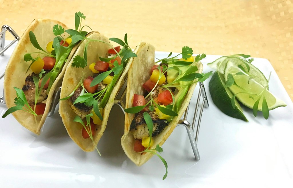 taco with micro cilantro